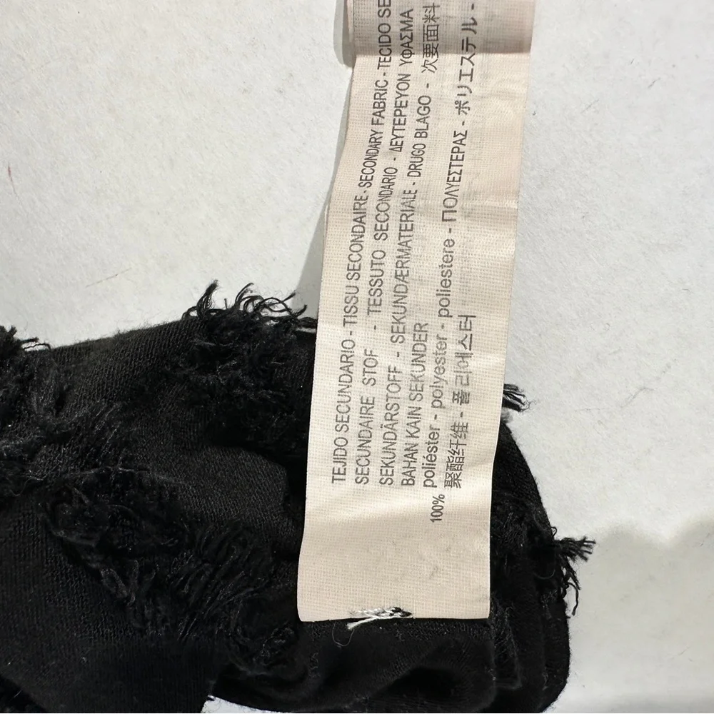 Zara Trafaluc Womens Black Fringe Long Sleeve Shirt - Picture 7 of 12